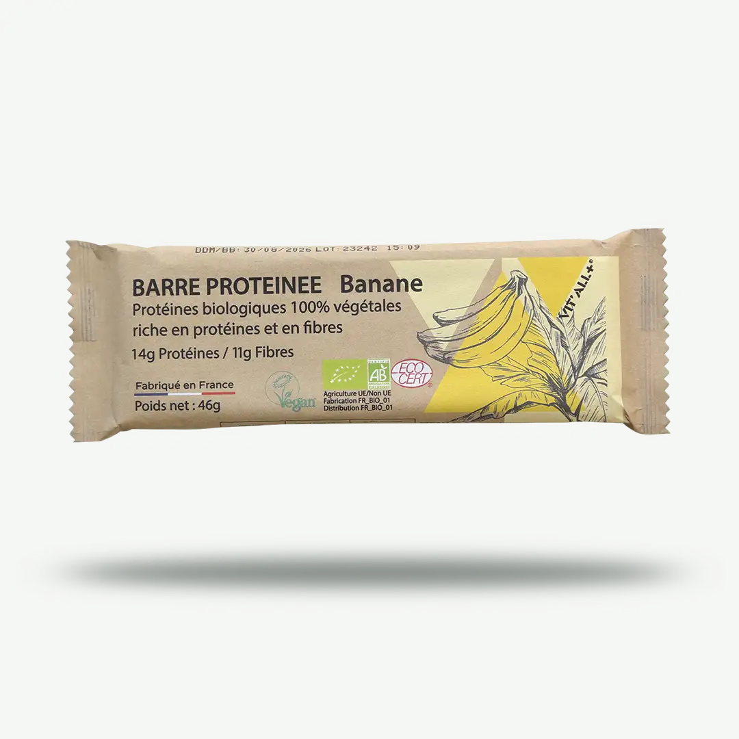 BARRES PROTÉINÉES BANANE BIO* – BOÎTE 20 UNITÉS BARRES PROTÉINÉES BANANE BIO*