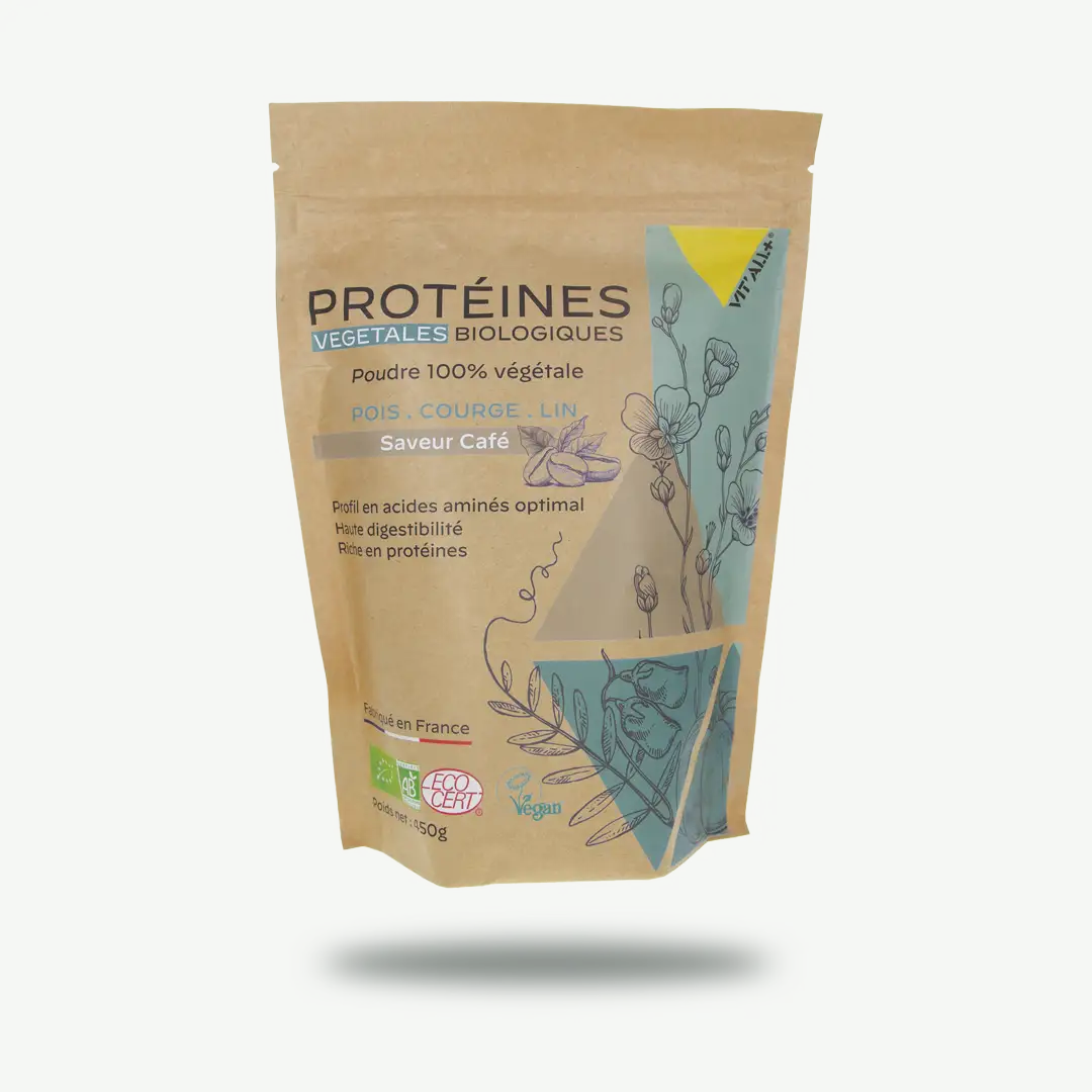 PROTÉINES VÉGÉTALES BIO* CAFÉ – Pois, Courge, Lin PROTÉINES VÉGÉTALES BIO* CAFÉ - Pois, Courge, Lin